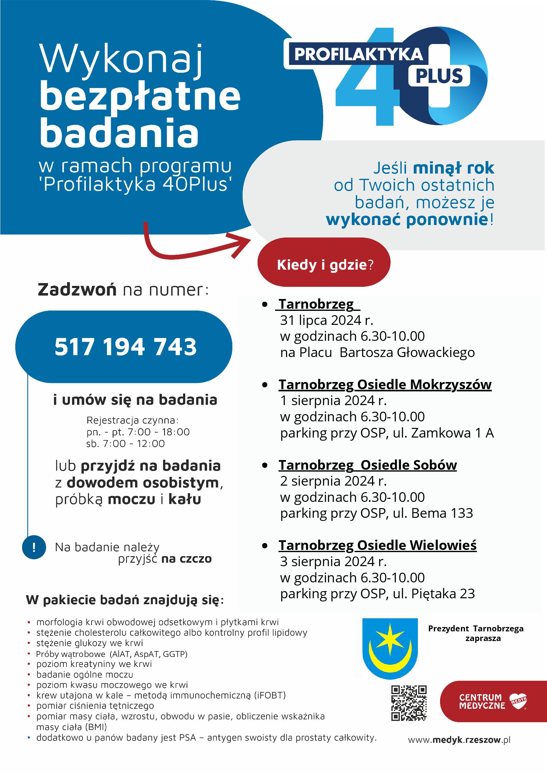 Bezpłatne badania "Profilaktyka 40Plus"